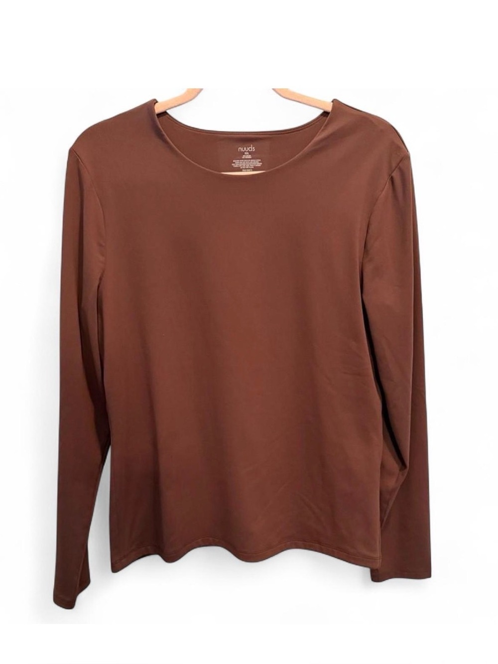 nuuds Chocolate Long Sleeve Tee XXL Fall Staple Classic Layering Top Brown